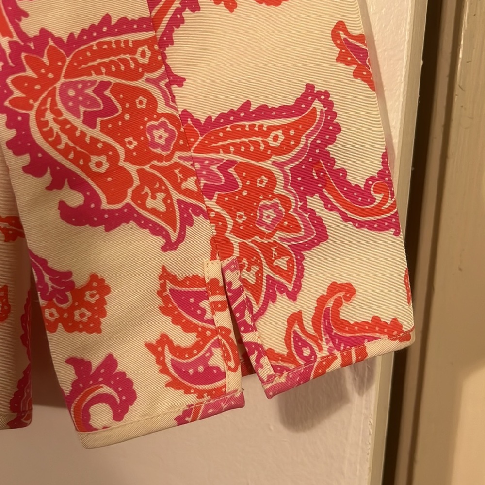 Sigrid Olsen cream w/pink and orange paisley and floral jacket - Picture 8 of 11
